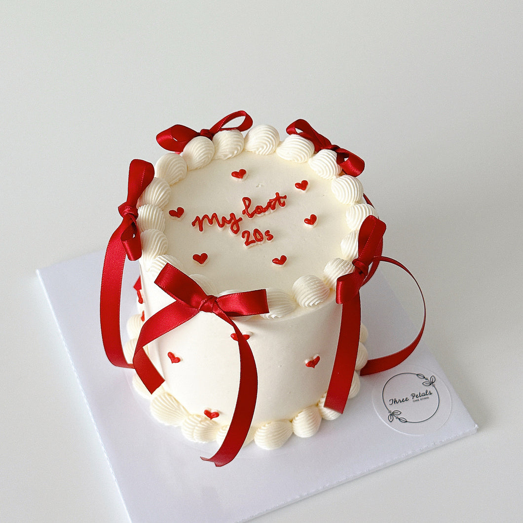 Ribbon and Hearts Cake