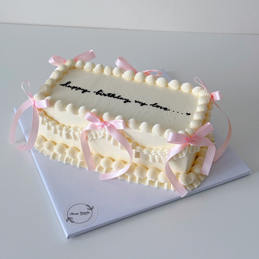 Ribbons and Vintage (Rectangle Cake)