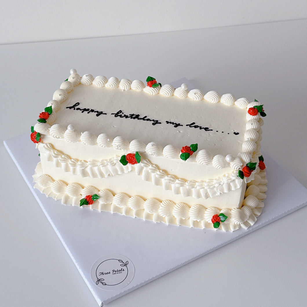 Vintage Flowers (Rectangle Cake)